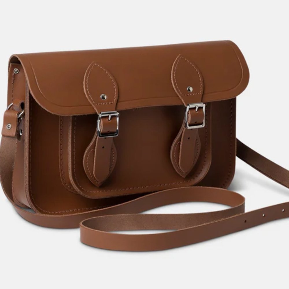 Cambridge Satchel Brown Leather Crossbody Bag | Very Good Condition